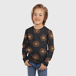 Лонгслив детский Black coffee moon drops pattern, цвет: 3D-принт — фото 2