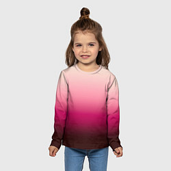 Лонгслив детский Градиент transcendent pink омбре, цвет: 3D-принт — фото 2