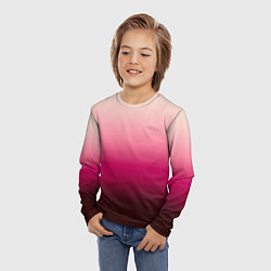 Лонгслив детский Градиент transcendent pink омбре, цвет: 3D-принт — фото 2