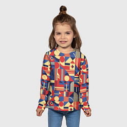 Лонгслив детский Геометрический карнавал, цвет: 3D-принт — фото 2