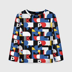Лонгслив детский Геометрия букв, цвет: 3D-принт