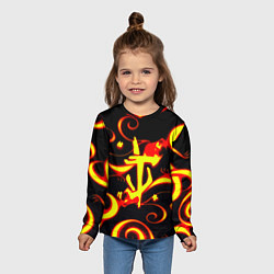 Лонгслив детский Doom dragon steel fire, цвет: 3D-принт — фото 2