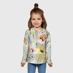Лонгслив детский Цветы и цветочки, цвет: 3D-принт — фото 2