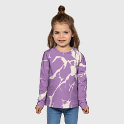 Лонгслив детский Разломы на лиловом, цвет: 3D-принт — фото 2