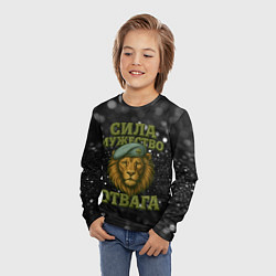 Лонгслив детский Вдв сила мужество отвага, цвет: 3D-принт — фото 2