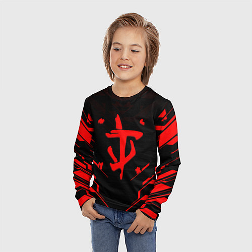 Детский лонгслив Doom geometry red steel / 3D-принт – фото 3