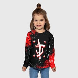 Лонгслив детский Doom краски абстракция, цвет: 3D-принт — фото 2
