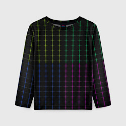 Лонгслив детский Color black multicolored stripes, цвет: 3D-принт