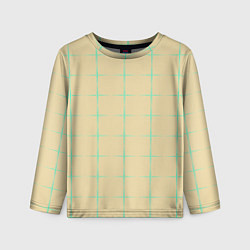 Лонгслив детский Color beige green crosses, цвет: 3D-принт