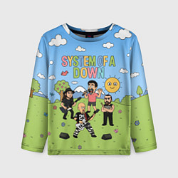 Лонгслив детский System of a Down, мультяшный, цвет: 3D-принт
