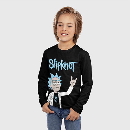 Детский лонгслив Slipknot и Рик Санчес из Рик и Морти / 3D-принт – фото 3