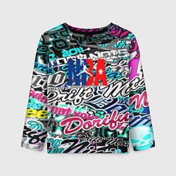 Лонгслив детский NBA надписи текстура, цвет: 3D-принт