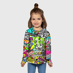 Лонгслив детский Monster energy logo brend, цвет: 3D-принт — фото 2