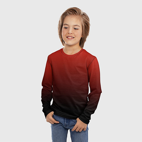 Детский лонгслив Red gradient / 3D-принт – фото 3