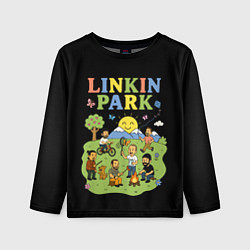 Лонгслив детский Linkin Park, мультяшный стиль, цвет: 3D-принт