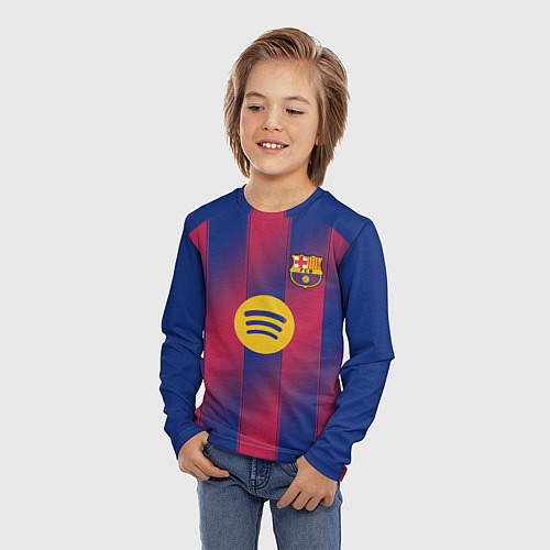 Детский лонгслив Рафинья Барселона домашняя форма 25 26 / 3D-принт – фото 3
