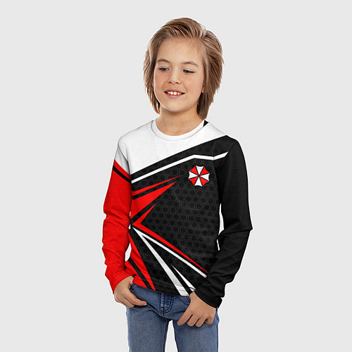 Детский лонгслив Umbrella - red uniform / 3D-принт – фото 3