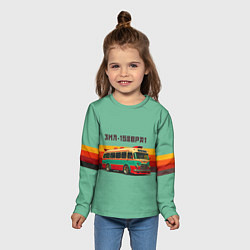 Лонгслив детский Ретро автобус ЗИЛ 158ВРА1 поп-арт, цвет: 3D-принт — фото 2