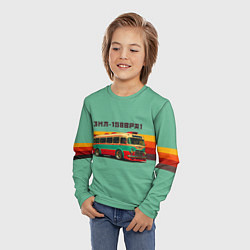 Лонгслив детский Ретро автобус ЗИЛ 158ВРА1 поп-арт, цвет: 3D-принт — фото 2