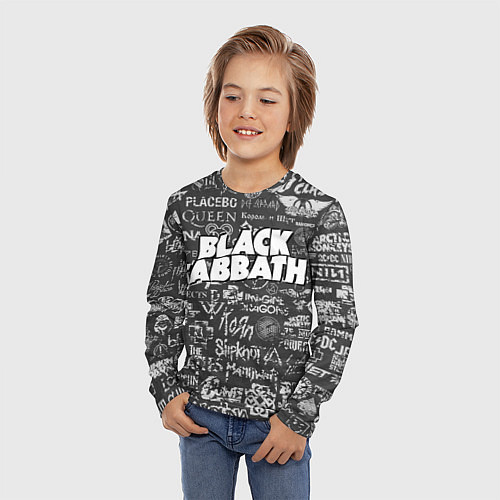 Детский лонгслив Black Sabbath pattern / 3D-принт – фото 3