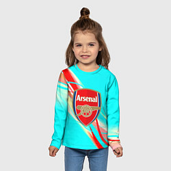 Лонгслив детский Arsenal stripes, цвет: 3D-принт — фото 2
