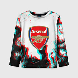 Лонгслив детский Arsenal огонь глитч, цвет: 3D-принт