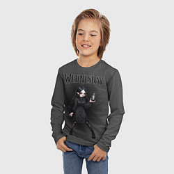 Лонгслив детский Уэнсдей держит пузырек яда, цвет: 3D-принт — фото 2