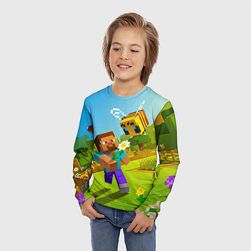 Детский лонгслив Стив и пчела / 3D-принт – фото 3