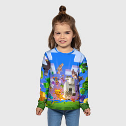 Лонгслив детский Майнкрафт - мобы и герои, цвет: 3D-принт — фото 2