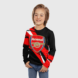 Лонгслив детский Arsenal абстракция полосы, цвет: 3D-принт — фото 2