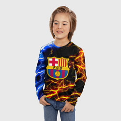 Лонгслив детский Барселона неоновый шторм, цвет: 3D-принт — фото 2