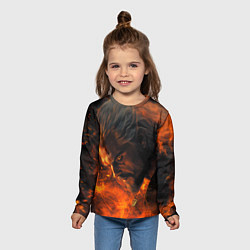 Лонгслив детский Ведьмак в огне, цвет: 3D-принт — фото 2