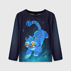 Лонгслив детский Blue tiger and a six eyed magpie, цвет: 3D-принт