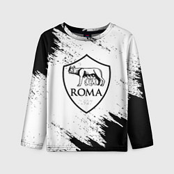 Лонгслив детский ROMA черно белые штрихи, цвет: 3D-принт