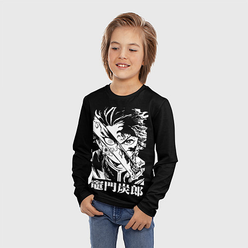 Детский лонгслив Клинок рассекающий демонов - slayer / 3D-принт – фото 3