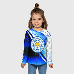 Лонгслив детский Лестер сити броня соты, цвет: 3D-принт — фото 2