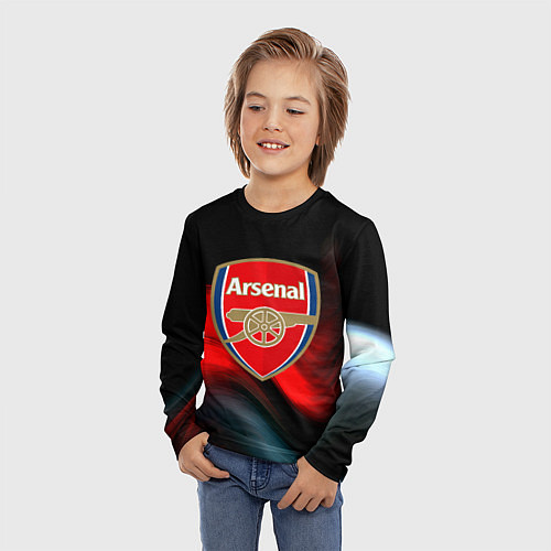Детский лонгслив Арсенал абстракция аолна / 3D-принт – фото 3