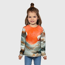 Лонгслив детский Японский пейзаж абстракция, цвет: 3D-принт — фото 2