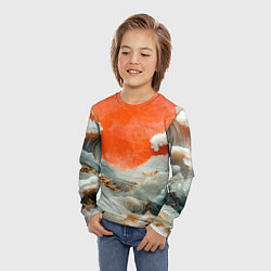Лонгслив детский Японский пейзаж абстракция, цвет: 3D-принт — фото 2