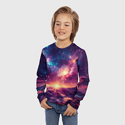 Лонгслив детский Фантастический космос вид с планеты, цвет: 3D-принт — фото 2