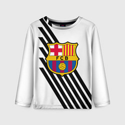 Лонгслив детский Barcelona черно белые полосы, цвет: 3D-принт