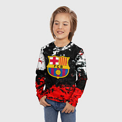 Лонгслив детский Barcelona красно белые краски, цвет: 3D-принт — фото 2