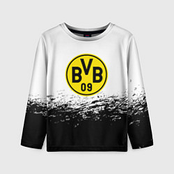 Лонгслив детский Borussia черные краски штрихи, цвет: 3D-принт