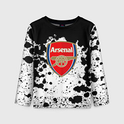 Лонгслив детский Арсенал черно белые краски, цвет: 3D-принт