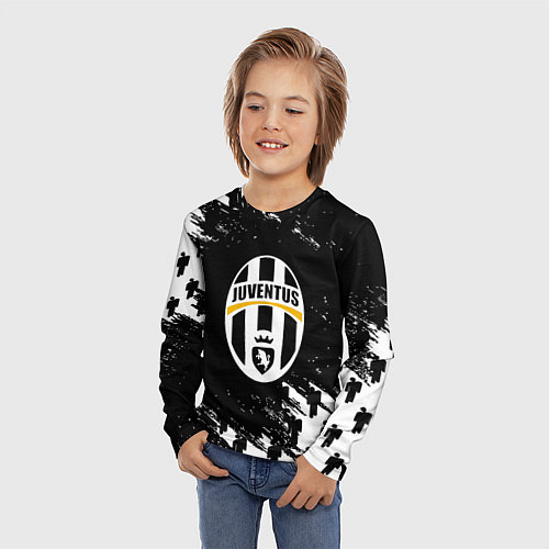 Детский лонгслив Ювентус пипл краски / 3D-принт – фото 3