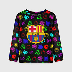 Лонгслив детский Barcelona neon games logo, цвет: 3D-принт