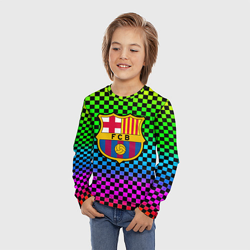 Детский лонгслив Barcelona gradient neon / 3D-принт – фото 3