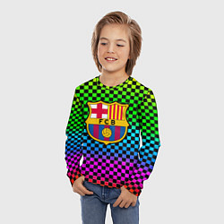 Лонгслив детский Barcelona gradient neon, цвет: 3D-принт — фото 2