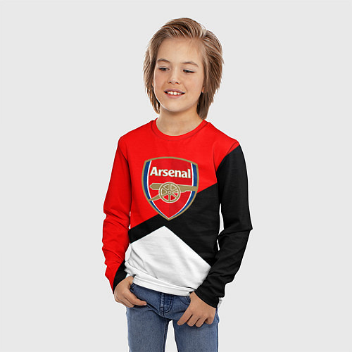 Детский лонгслив Arsenal geometry sport / 3D-принт – фото 3