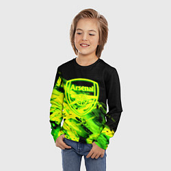Лонгслив детский Арсенал кислотные краски, цвет: 3D-принт — фото 2